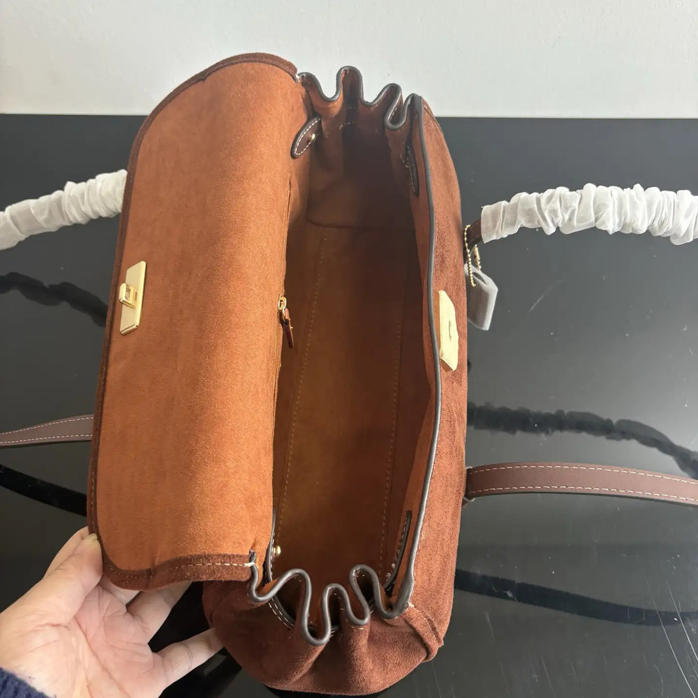 Coach Vintage Brown Suede Underarm Bag - Picture 6 of 7